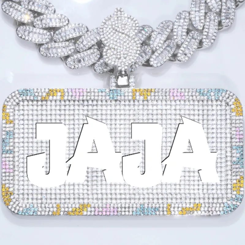 CUSTOM LETTER NECKLACE 3D COLORFUL SQUARE sold by The GUU Shop