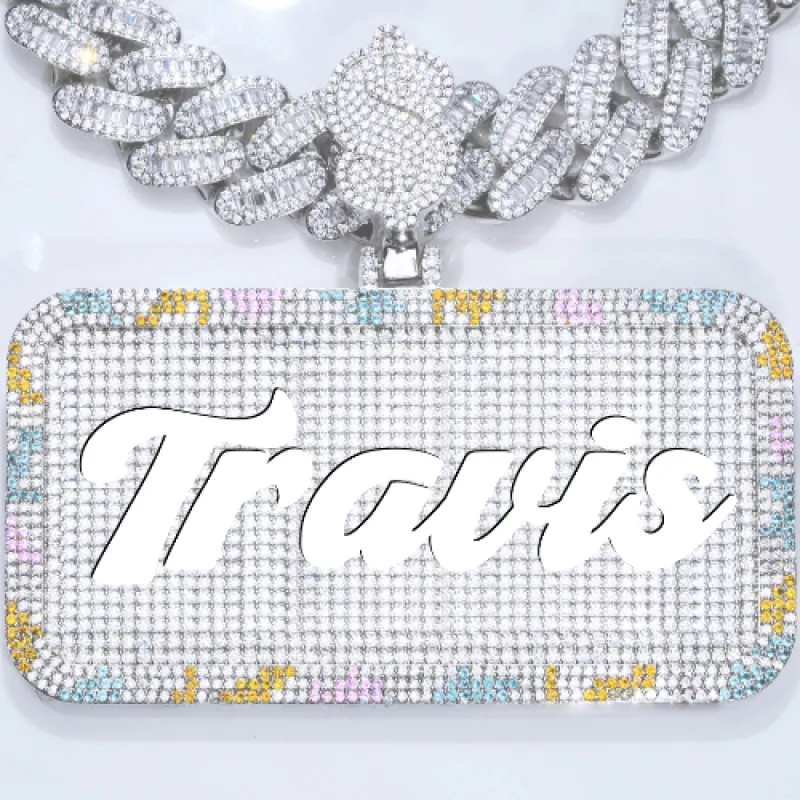 CUSTOM LETTER NECKLACE 3D COLORFUL SQUARE sold by The GUU Shop