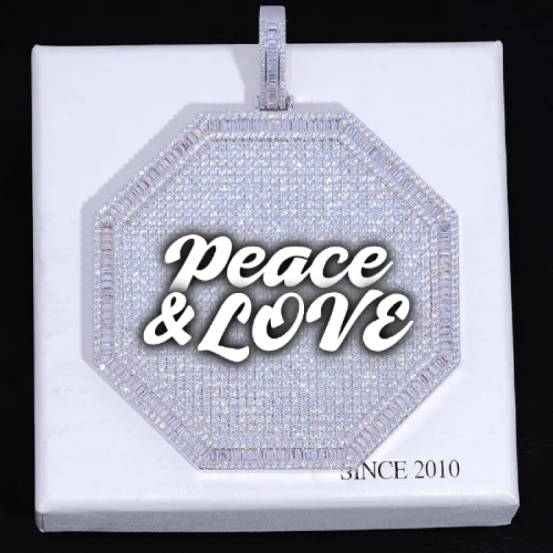 CUSTOM LETTER NECKLACE 3D BIG OCTAGON sold by The GUU Shop