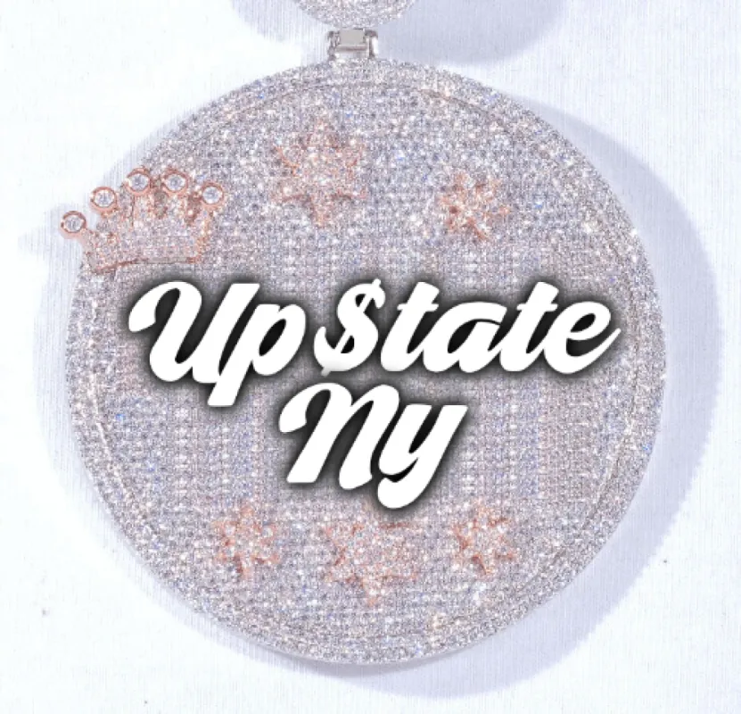 CUSTOM LETTER NECKLACE 3D BIG CROWN DISC sold by The GUU Shop