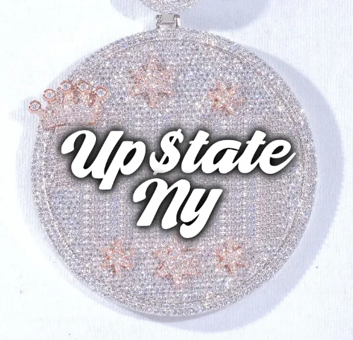 CUSTOM LETTER NECKLACE 3D BIG CROWN DISC sold by The GUU Shop