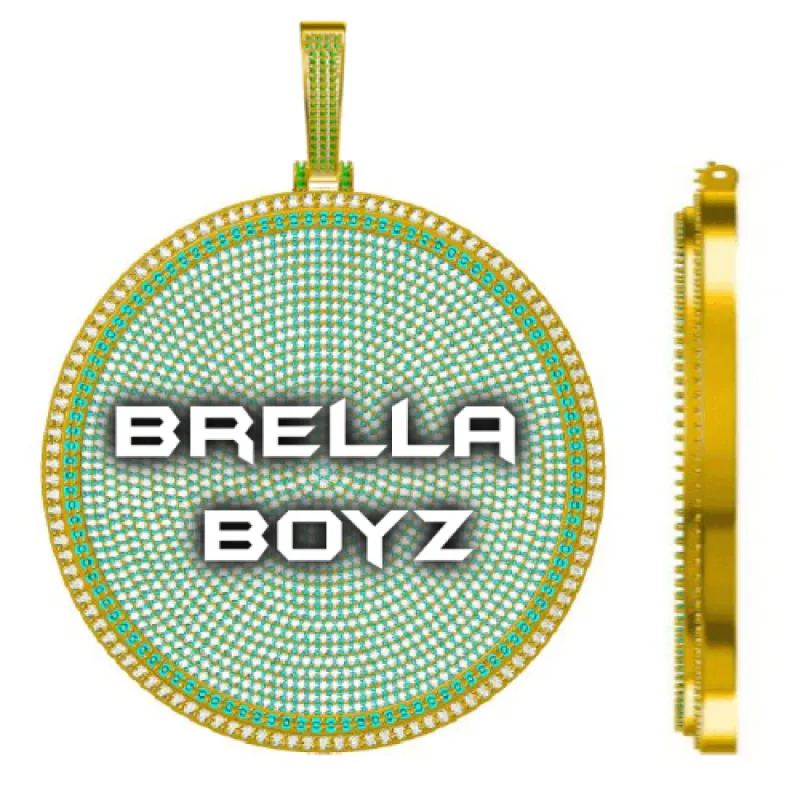 CUSTOM LETTER NECKLACE 3D BIG DISC sold by The GUU Shop