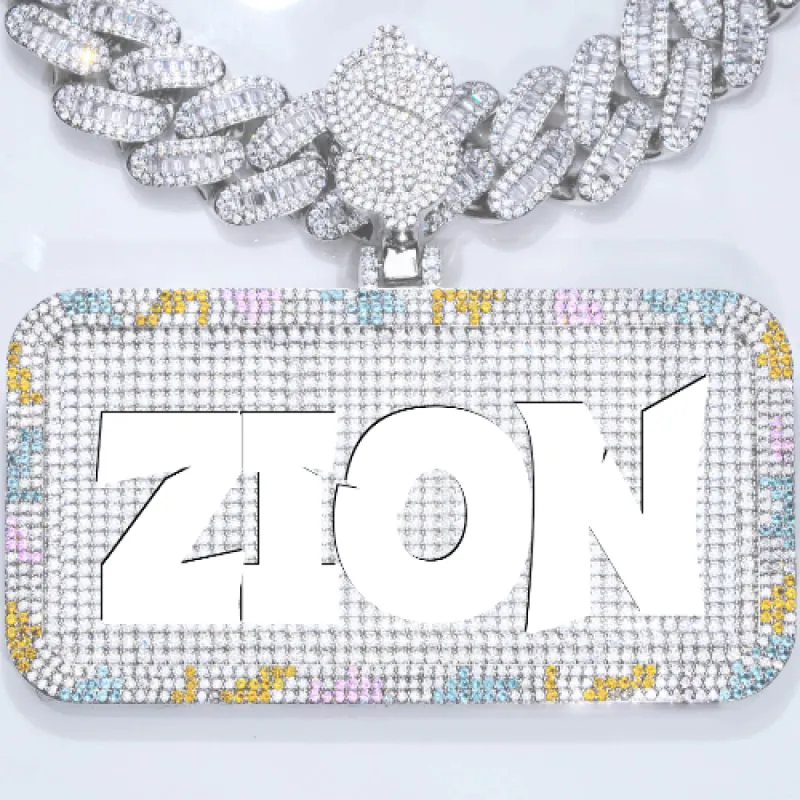 CUSTOM LETTER NECKLACE 3D COLORFUL SQUARE sold by The GUU Shop