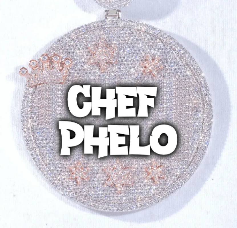 CUSTOM LETTER NECKLACE 3D BIG CROWN DISC sold by The GUU Shop