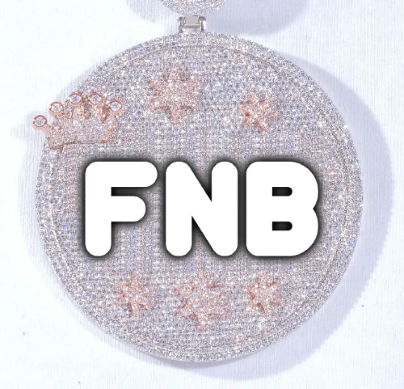 CUSTOM LETTER NECKLACE 3D BIG CROWN DISC sold by The GUU Shop