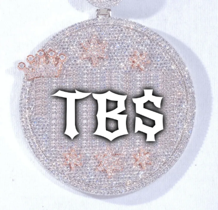 CUSTOM LETTER NECKLACE 3D BIG CROWN DISC sold by The GUU Shop