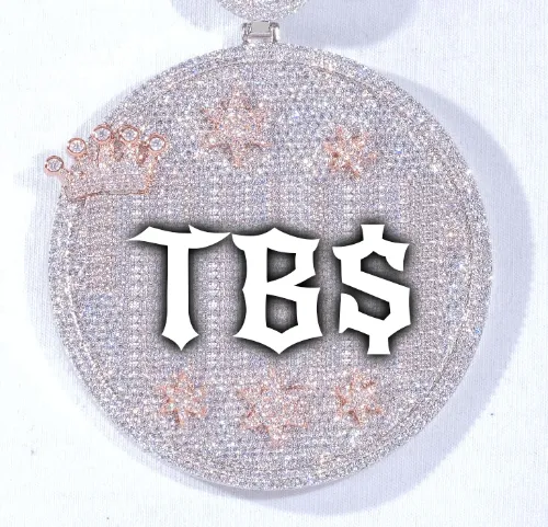 CUSTOM LETTER NECKLACE 3D BIG CROWN DISC sold by The GUU Shop