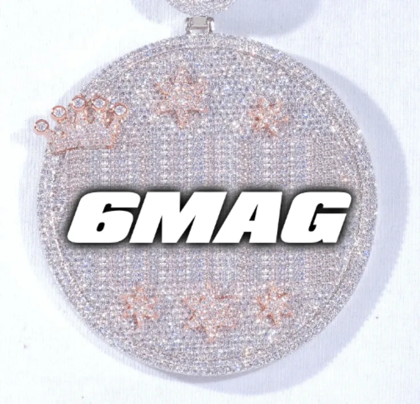 CUSTOM LETTER NECKLACE 3D BIG CROWN DISC sold by The GUU Shop