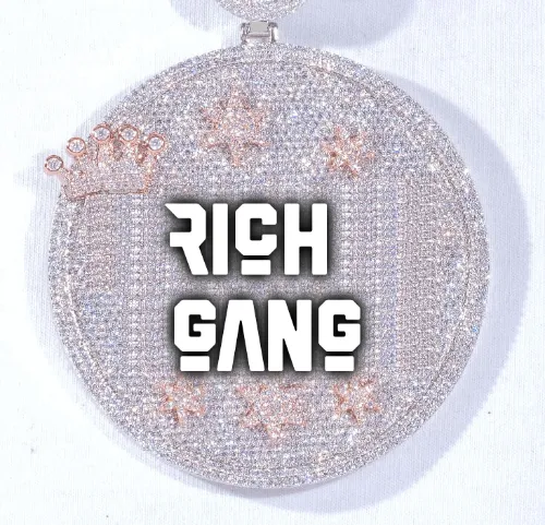 CUSTOM LETTER NECKLACE 3D BIG CROWN DISC sold by The GUU Shop