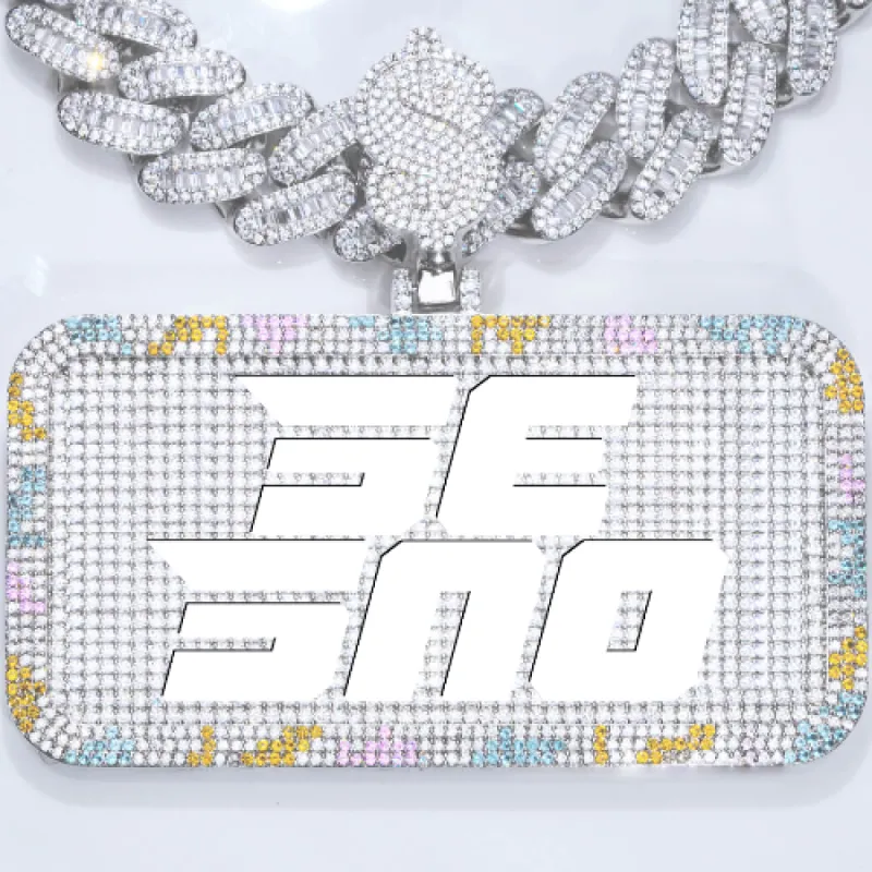 CUSTOM LETTER NECKLACE 3D COLORFUL SQUARE sold by The GUU Shop