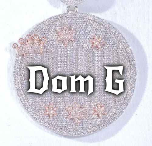 CUSTOM LETTER NECKLACE 3D BIG CROWN DISC sold by The GUU Shop