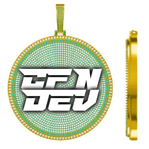 CUSTOM LETTER NECKLACE 3D BIG DISC sold by The GUU Shop