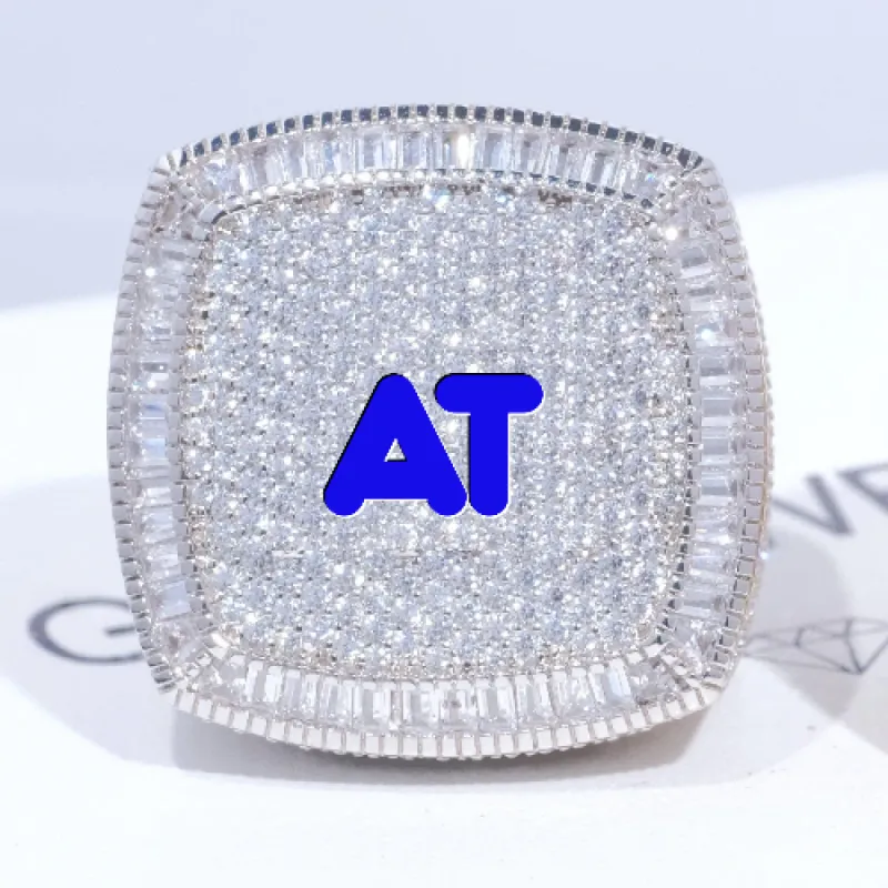 CUSTOM LETTER 3D ICED RING sold by The GUU Shop