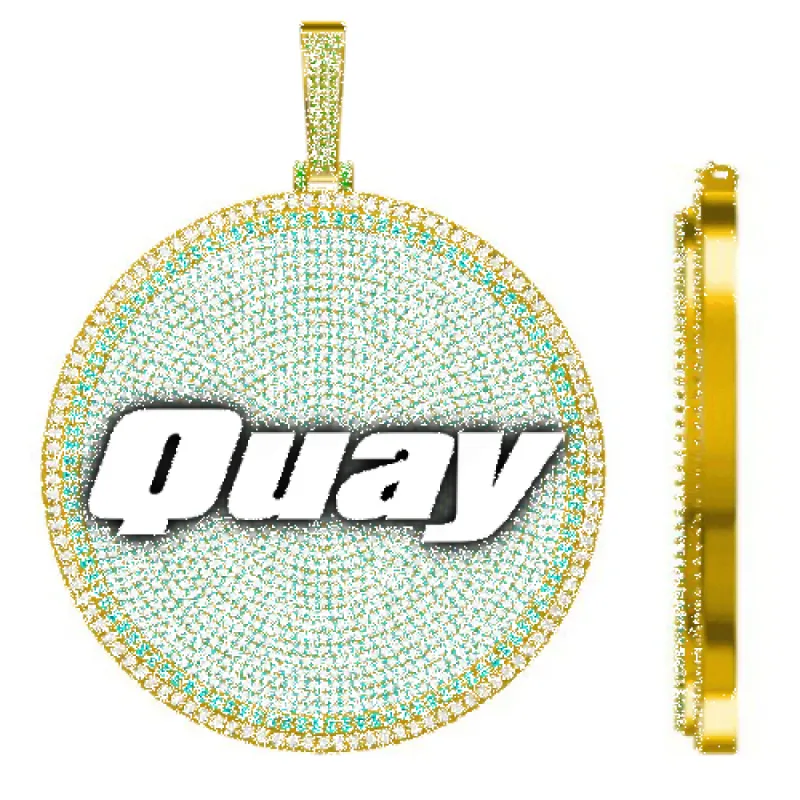 CUSTOM LETTER NECKLACE 3D BIG DISC sold by The GUU Shop