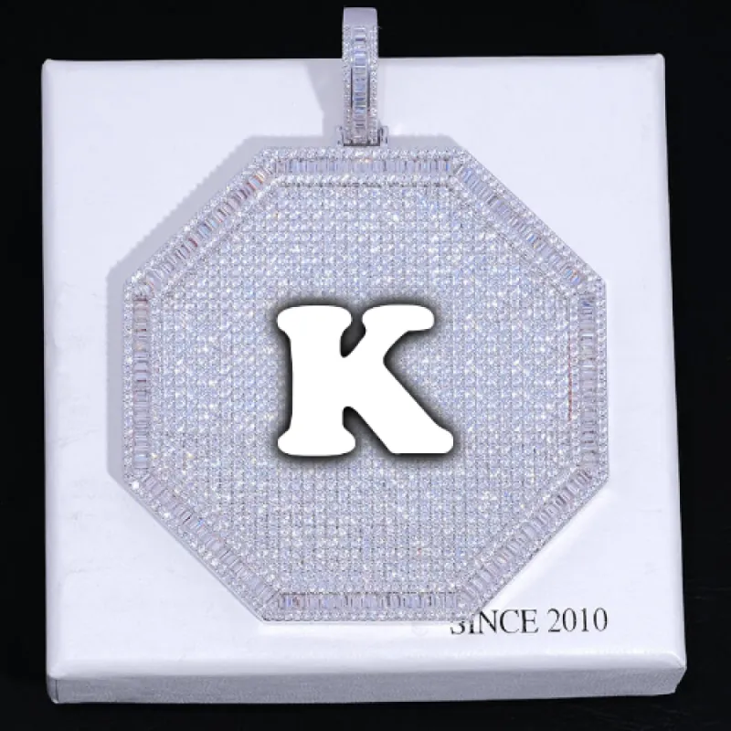 CUSTOM LETTER NECKLACE 3D BIG OCTAGON sold by The GUU Shop