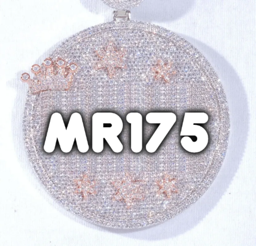 CUSTOM LETTER NECKLACE 3D BIG CROWN DISC sold by The GUU Shop