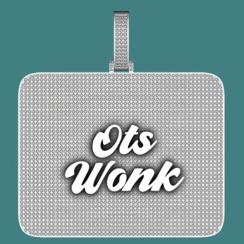 CUSTOM LETTER NECKLACE 3D BIG SQUARE sold by The GUU Shop