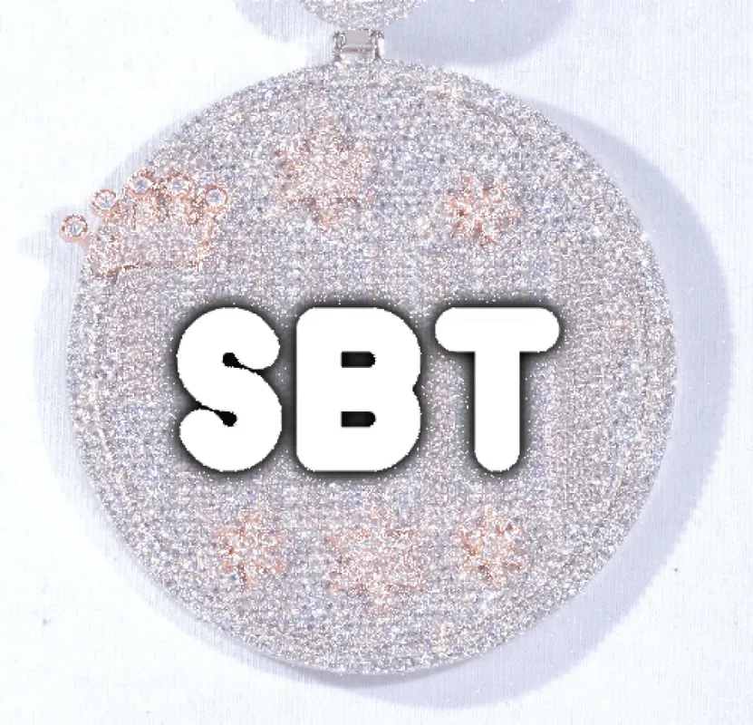 CUSTOM LETTER NECKLACE 3D BIG CROWN DISC sold by The GUU Shop