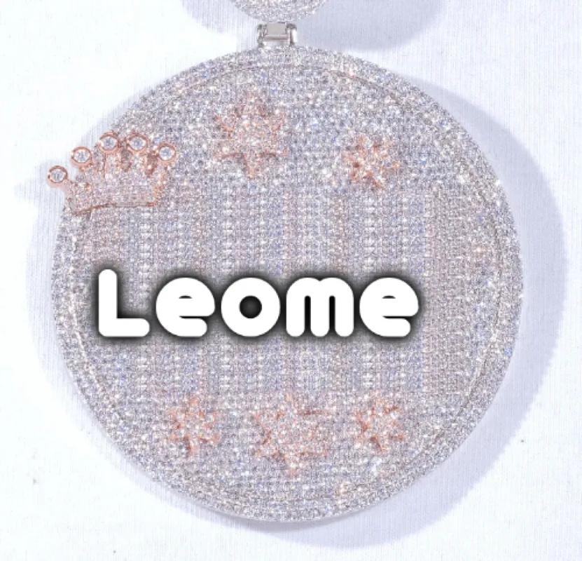 CUSTOM LETTER NECKLACE 3D BIG CROWN DISC sold by The GUU Shop