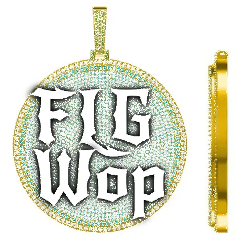 CUSTOM LETTER NECKLACE 3D BIG DISC sold by The GUU Shop