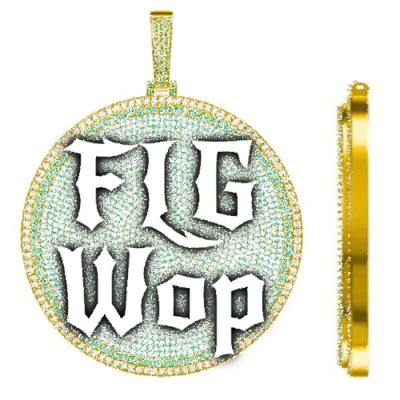 CUSTOM LETTER NECKLACE 3D BIG DISC sold by The GUU Shop