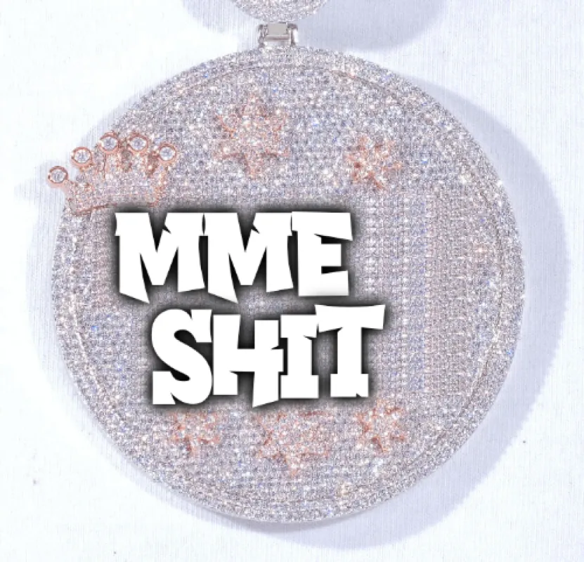 CUSTOM LETTER NECKLACE 3D BIG CROWN DISC sold by The GUU Shop