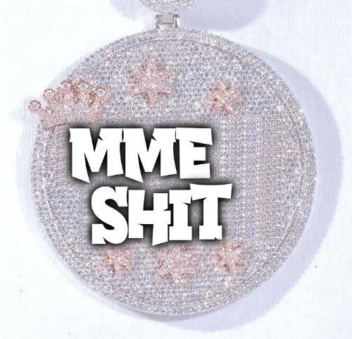 CUSTOM LETTER NECKLACE 3D BIG CROWN DISC sold by The GUU Shop