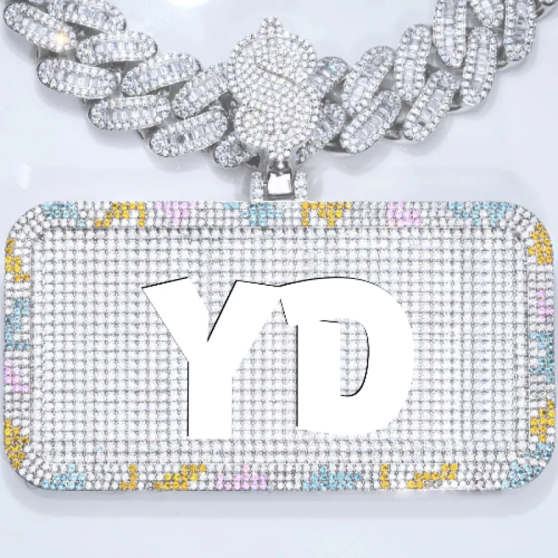 CUSTOM LETTER NECKLACE 3D COLORFUL SQUARE sold by The GUU Shop