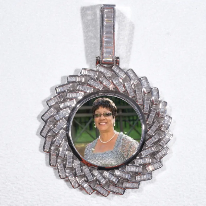 Large 3D Baguette Custom Picture Pendant sold by The GUU Shop