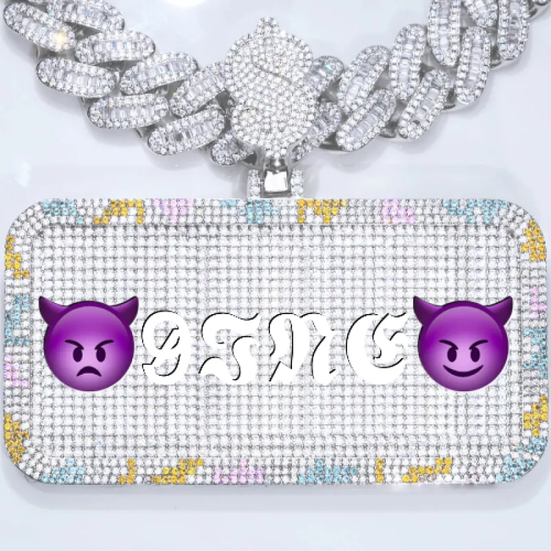 CUSTOM LETTER NECKLACE 3D COLORFUL SQUARE sold by The GUU Shop