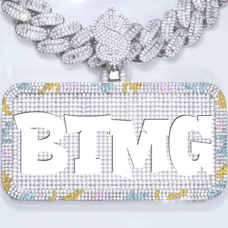 CUSTOM LETTER NECKLACE 3D COLORFUL SQUARE sold by The GUU Shop