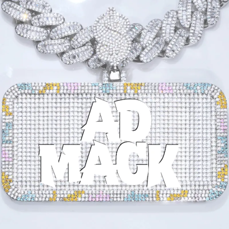 CUSTOM LETTER NECKLACE 3D COLORFUL SQUARE sold by The GUU Shop