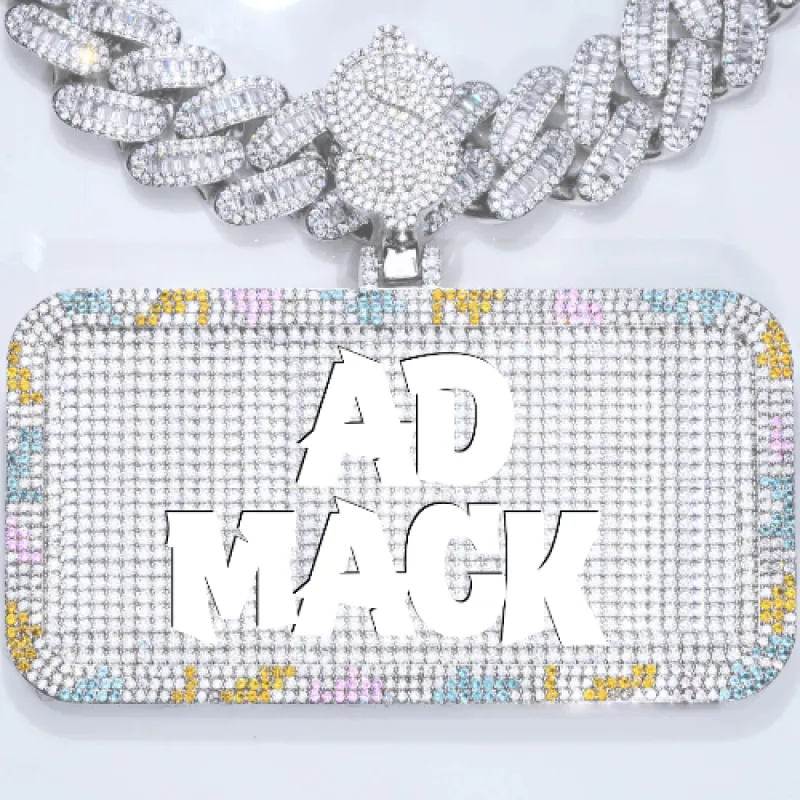 CUSTOM LETTER NECKLACE 3D COLORFUL SQUARE sold by The GUU Shop