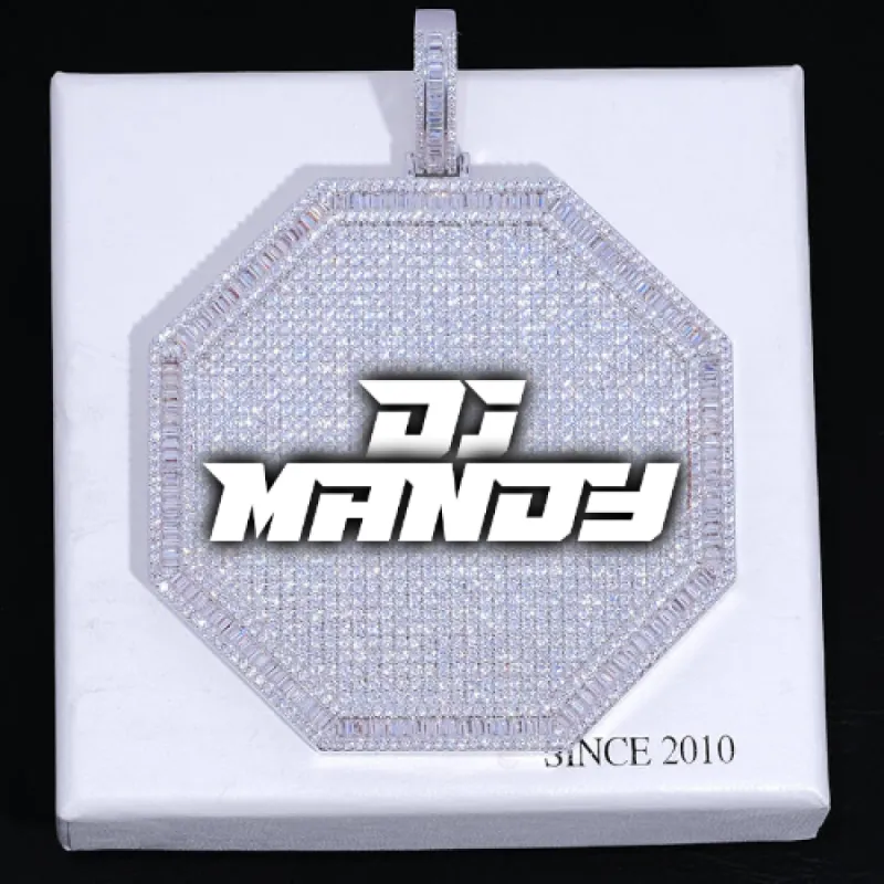 CUSTOM LETTER NECKLACE 3D BIG OCTAGON sold by The GUU Shop