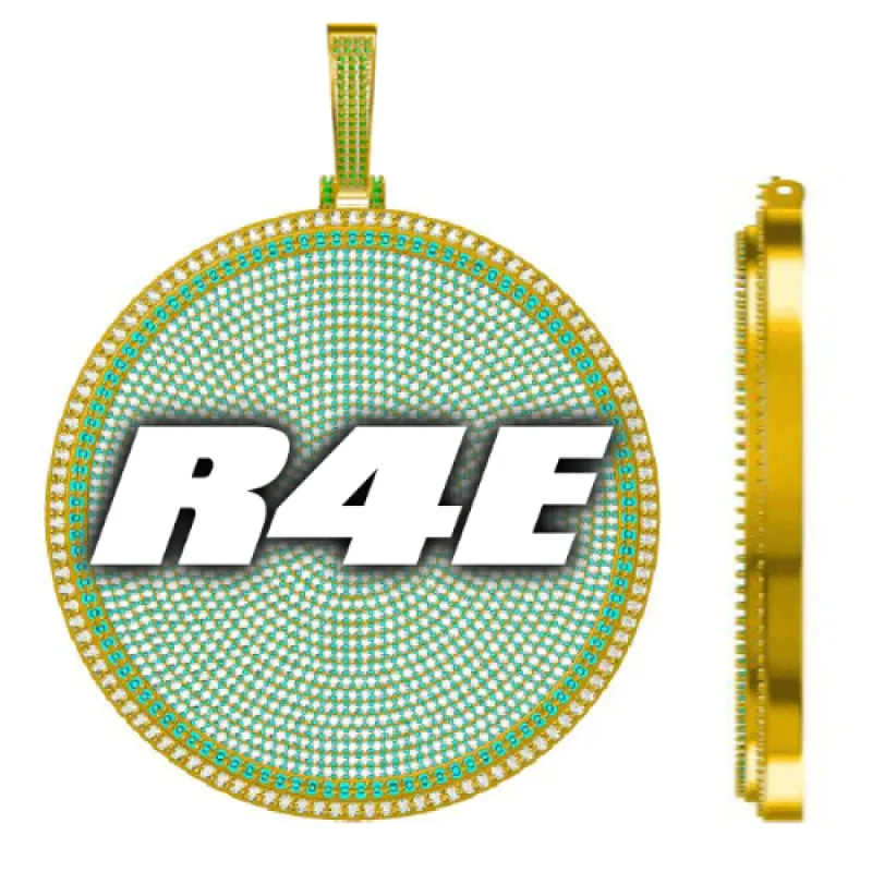 CUSTOM LETTER NECKLACE 3D BIG DISC sold by The GUU Shop