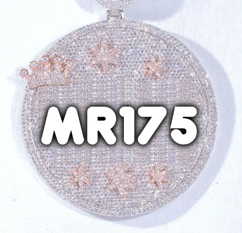 CUSTOM LETTER NECKLACE 3D BIG CROWN DISC sold by The GUU Shop