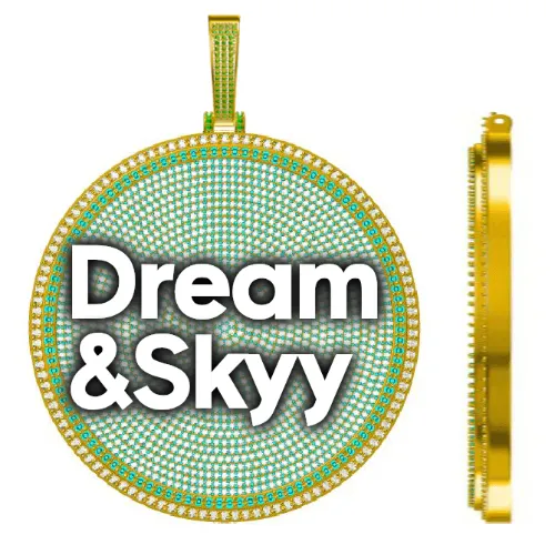 CUSTOM LETTER NECKLACE 3D BIG DISC sold by The GUU Shop