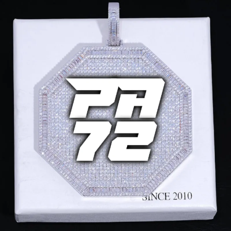 CUSTOM LETTER NECKLACE 3D BIG OCTAGON sold by The GUU Shop