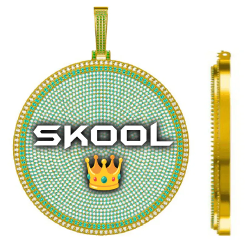 CUSTOM LETTER NECKLACE 3D BIG DISC sold by The GUU Shop