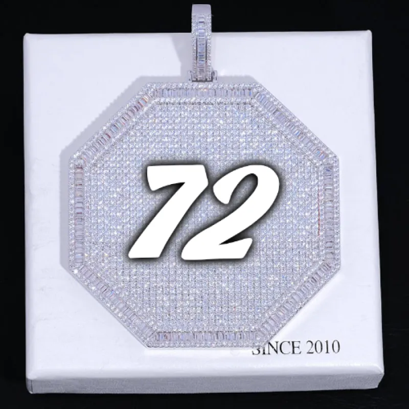 CUSTOM LETTER NECKLACE 3D BIG OCTAGON sold by The GUU Shop