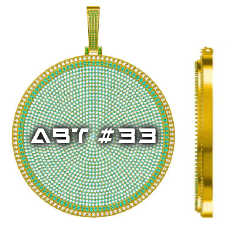 CUSTOM LETTER NECKLACE 3D BIG DISC sold by The GUU Shop