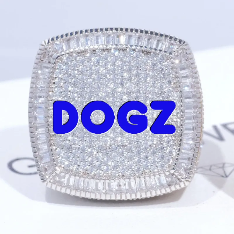 CUSTOM LETTER 3D ICED RING sold by The GUU Shop