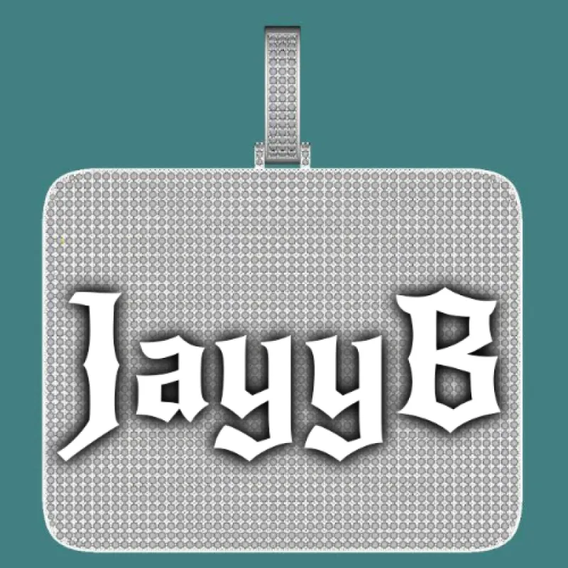 CUSTOM LETTER NECKLACE 3D BIG SQUARE sold by The GUU Shop