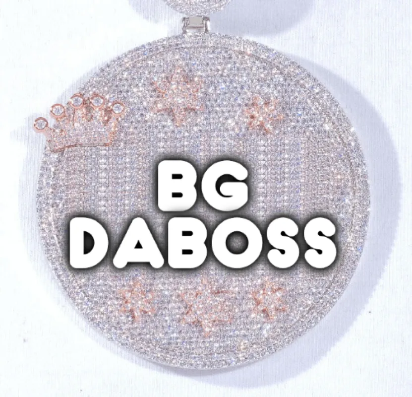 CUSTOM LETTER NECKLACE 3D BIG CROWN DISC sold by The GUU Shop