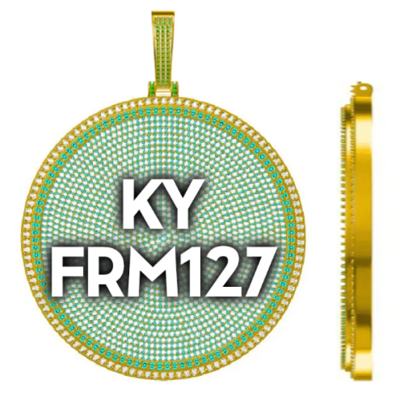 CUSTOM LETTER NECKLACE 3D BIG DISC sold by The GUU Shop