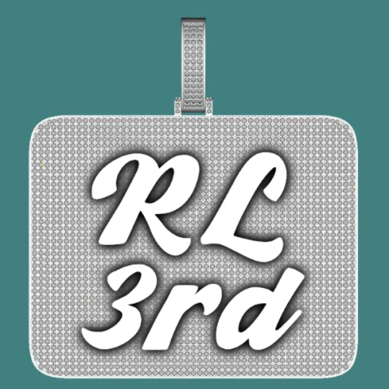 CUSTOM LETTER NECKLACE 3D BIG SQUARE sold by The GUU Shop