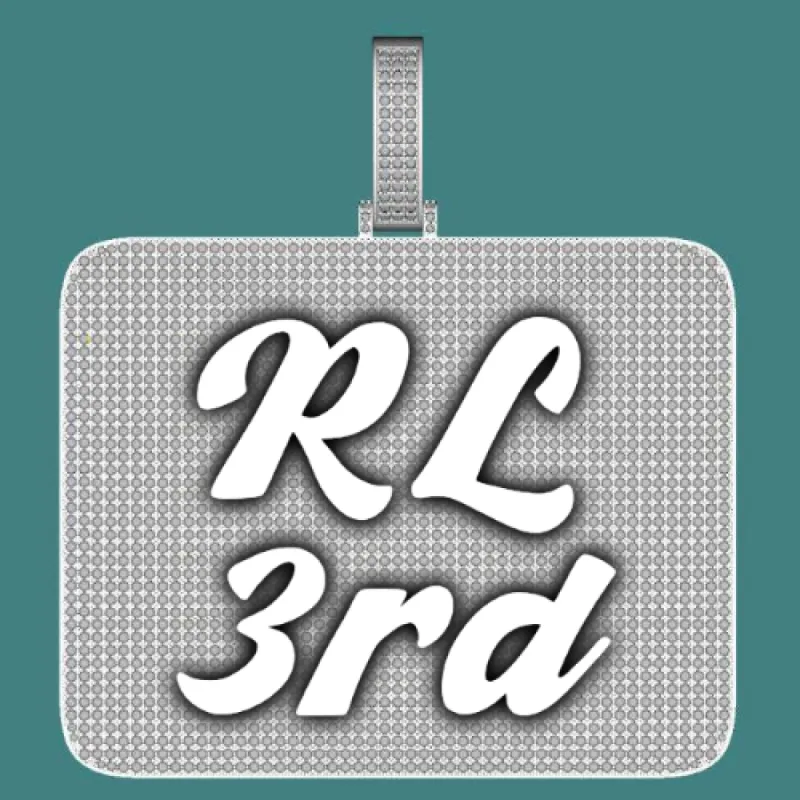 CUSTOM LETTER NECKLACE 3D BIG SQUARE sold by The GUU Shop