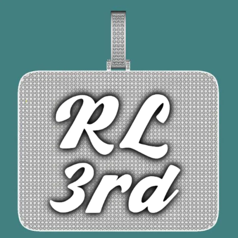 CUSTOM LETTER NECKLACE 3D BIG SQUARE sold by The GUU Shop