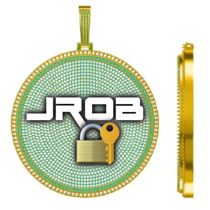 CUSTOM LETTER NECKLACE 3D BIG DISC sold by The GUU Shop