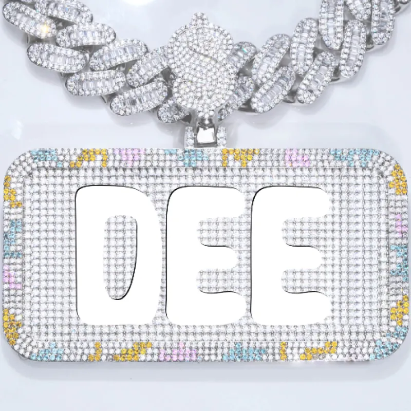 CUSTOM LETTER NECKLACE 3D COLORFUL SQUARE sold by The GUU Shop